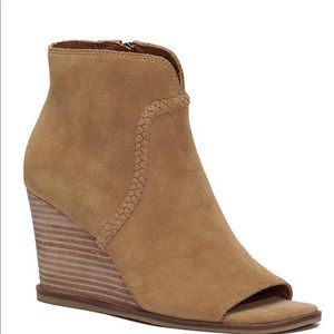 Lucky Brand Lureli Peep-Toe Wedge Booties
